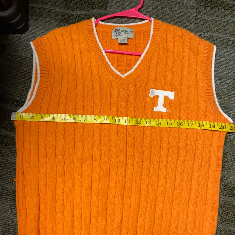 Joe College University of Tennessee Volunteers UT Sweater Vest Cable Knit Mens M - Picture 5 of 6